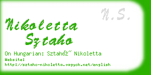 nikoletta sztaho business card